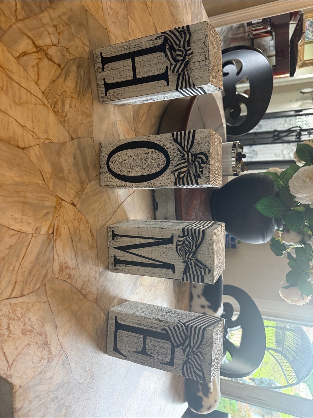 HOME Rustic Block Letter Decorative Set in Black and Cream